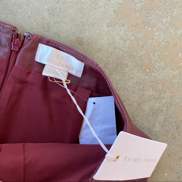 Rachel Parcell Cognac Red Leather Pencil Skirt - Picture 2 of 4